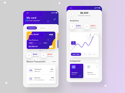 Finance App Visual Exploration by Nabil mahmud for UI Deft on Dribbble