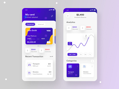 Finance App Visual Exploration by Nabil mahmud for UI Deft on Dribbble