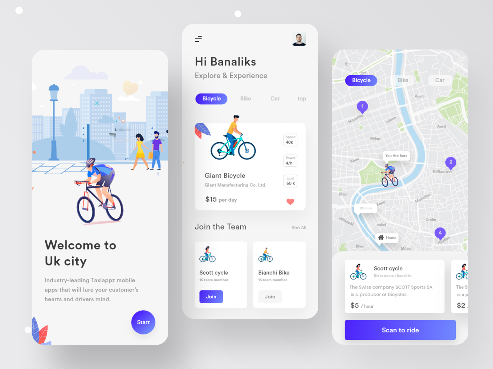 Cycling App by Nabil mahmud for UI Deft on Dribbble
