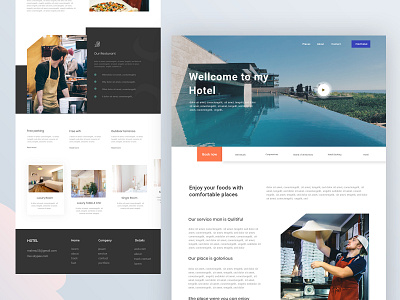 Minimal Hotel Landing for 2019 2019 trand architecture website hotel booking website hotel landing page hotel website landing page minimal website product landing page real estate website restaurant website trending ui webdesign web design