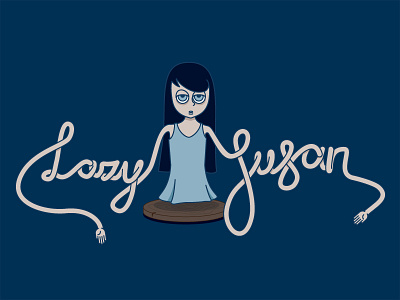 Lazy Susan arms cartoon character cursive girl illustration lazy