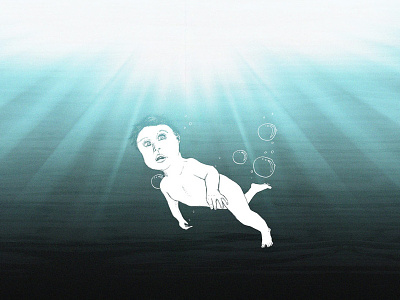 Water Baby baby drawing illustration light water