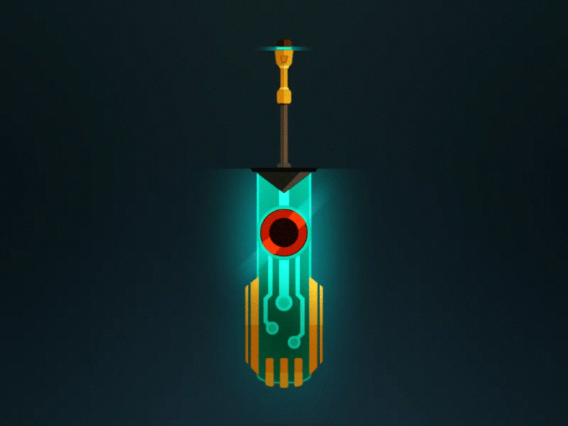 Transistor blade electronic game glow motion graphics red supergiant supergiant games sword transistor