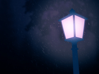 Flurry animation cinemagraph cold glow light motion graphics snow streetlamp winter