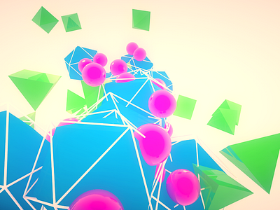 Palette 3d blue bubbles c4d colorful fun green pink playful pop shapes wireframe