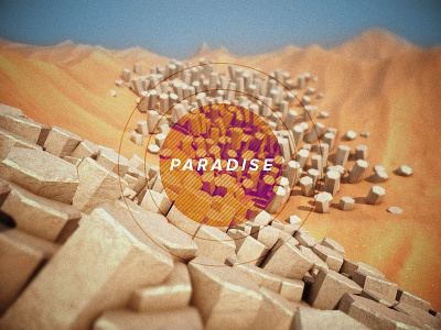 Paradise 3d abstract c4d desert dunes graphic design graphics haze landscape sand stone towers