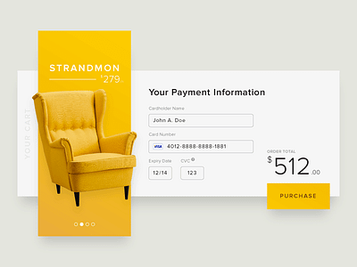 UI :: 002 - Card Checkout checkout credit card form ikea product purchase ui