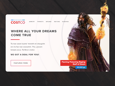 UI :: 003 - Landing Page adventure zone costco fantasy landing page magic products ui wizard