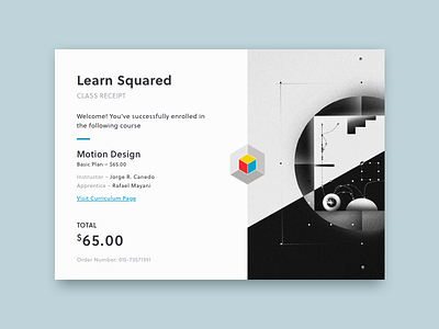 UI :: 017 - Email Receipt class course curriculum education learn squared motion price product school ui