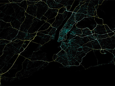 One Day On Waze: New York City data new york visualization viz waze