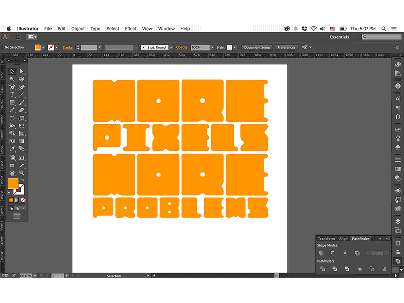 More Pixels More Problems gif orange typography wip