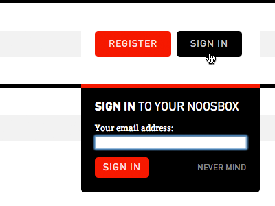 Noosbox Sign In box