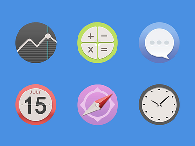 A group of quasi-icons ui 图标 插图 设计