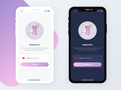 Registation app clean design illustration login typography ui ux