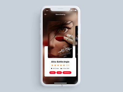 Movie detail & ticket booking adobe xd animation app auto animate branding clean design detail page flat interaction iphone minimal movie app movie booking new feature ui ux vector