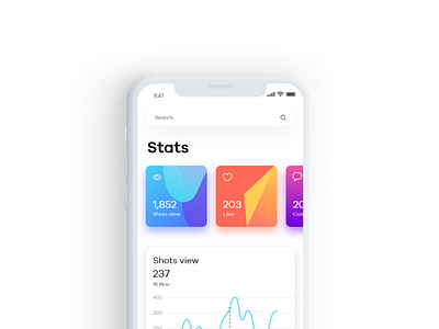 Daily UI 003: Dashboard app clean dashboad design iphone minimal shot stats ui ux view