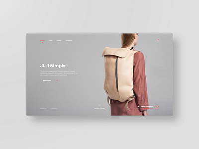 Backpack backpack clean design detail page ecommerce landing page minimal ui ux web website