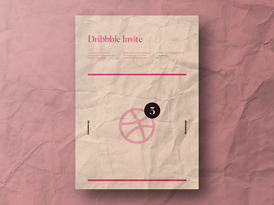 3 Dribbble Invite clean design dribbble illustration invite minimal swiss design typography