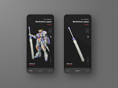 Hobby store concept clean design detail page gundam hobby iphone minimal store typography ui ux