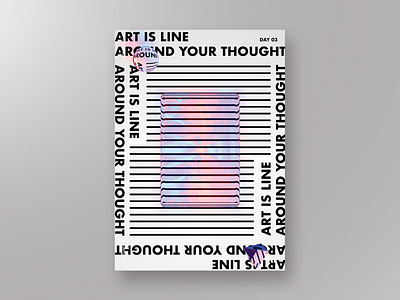 Daily poster 03 - line art daily design glass graphic line poster shape typography