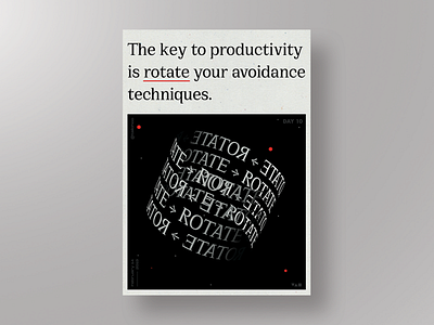 Daily poster 10 - Rotate art clean daily design minimal poster rotate treatment type typography