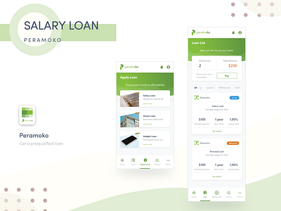 Peramoko Salary design lending application loan application salary loan ui ui ux user experience user interface ux