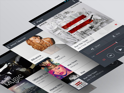 Music App android app flat music player ui