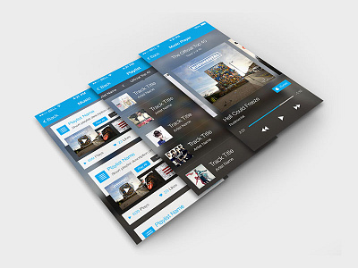Music app overview iOS 7 app flat ios music ui