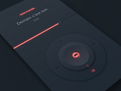 Music player concept black ios minimal music player red