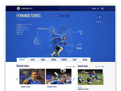 Chelsea FC Website - Player alex chelsea deruette fc fernando football player team torres web webdesign