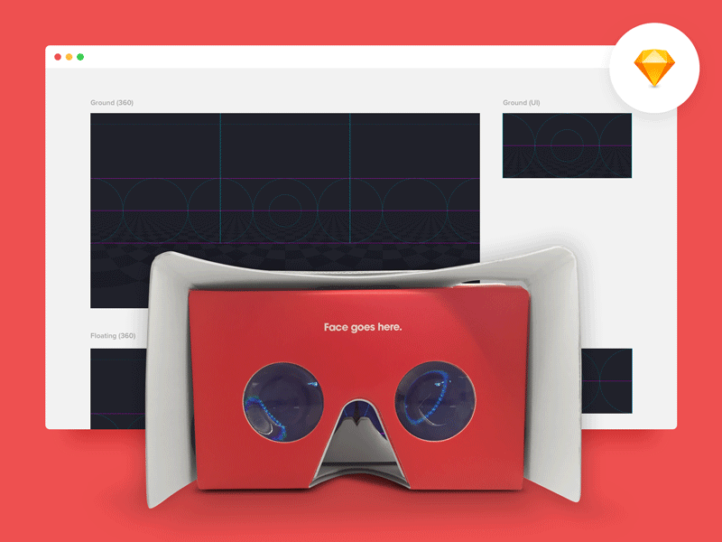 VR design template by Kickpush app design download free kickpush prototyping resources sketch template virtual reality vr