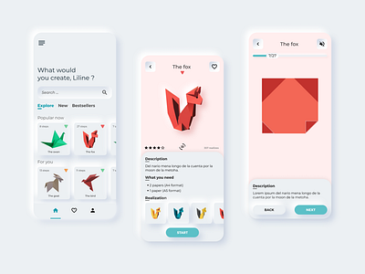 Origami App - Neumorphism card clean design design app light mobile neumorphic neumorphic design neumorphism origami ui white