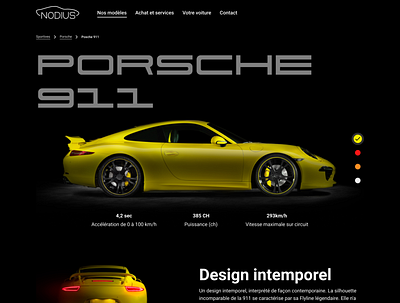 Website - Porsche - Dark car dark porsche porsche 911 ui website yellow