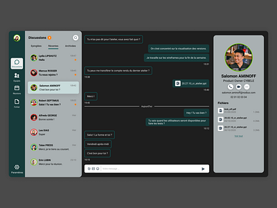 Chat/Messenger - Web App - Dark Theme card chat dark theme design design app messenger ui