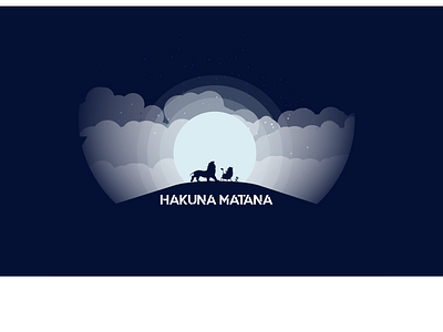 Lion King-Illustration animal art daily 100 daily art daily challange dribbble dribbble player hakuna matana icon a day illustration illustration art lion king moon stars