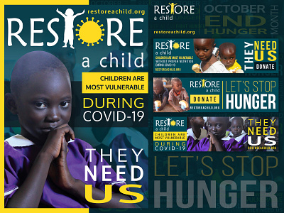 Poster and banners for Restore a child non-profit organization