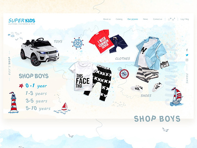 Boys' shop kids shop webdesign website