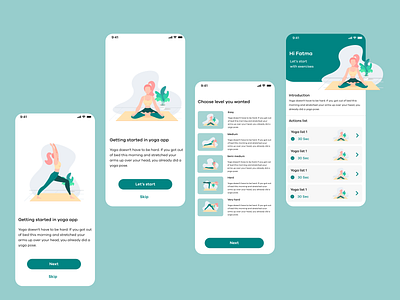 Yoga app app design flat icon illustration minimal typography ui uiux ux yoga yogaapp