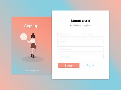 Sign Up Screen app branding design illustration logo shop shopping ui uiux ux