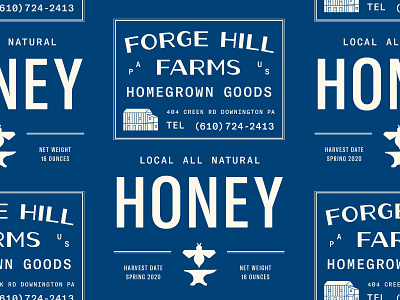 Forge Hill Farms Honey Label badge honey label design packaging type type layout type lockup typography