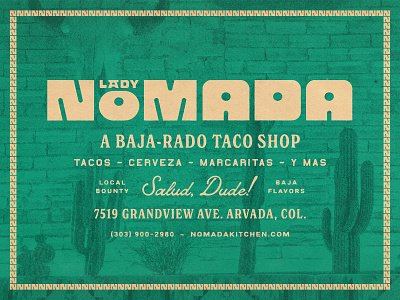 Lady Nomada baja brand identity branding custom lettering custom logotype logo mexican restaurant branding restaurant design texture