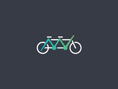 Tandem analytics bicycle bike data line chart logo metrics tandem