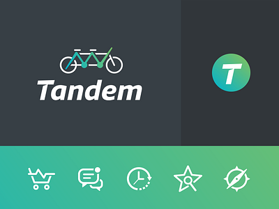 Tandem Brand bike branding chat compass icon icons logo star tandem