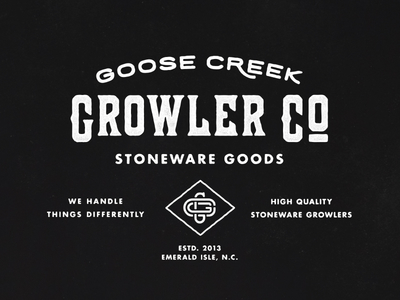 GCG005 - Goose Creek Growler Company Logo logo monogram type