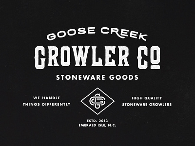 GCG005 - Goose Creek Growler Company Logo logo monogram type