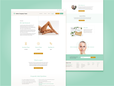 WIP website design for a Melbourne salon australia beauty design figma health melbourne salon skincare typography website wip