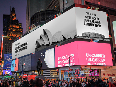 Visit Australia. Times Square, New York. australia clim climate change design melbourne new york renewable energy sustainability times square typography