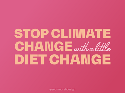 Stop Climate Change (with a little) Diet Change australia branding with type climate change climate crisis climatechange retrosupplyco sustainability typogaphy vegan vegetarian