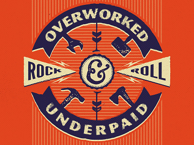 My Echo: Overworked & Underpaid (Poster / iTunes Artwork) australia design illustration melbourne rock and roll typography