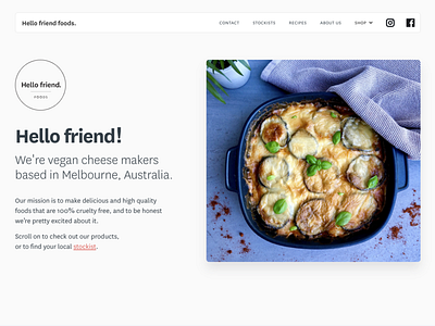 Hello Friend Foods (website design & build) australia design food melbourne sustainability vegan webflow